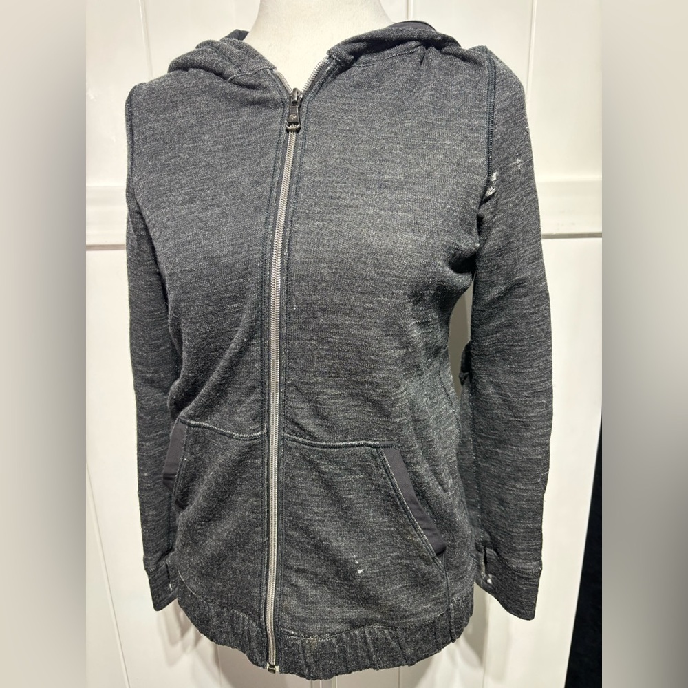 Lululemon distressed black hooded full zip jacket